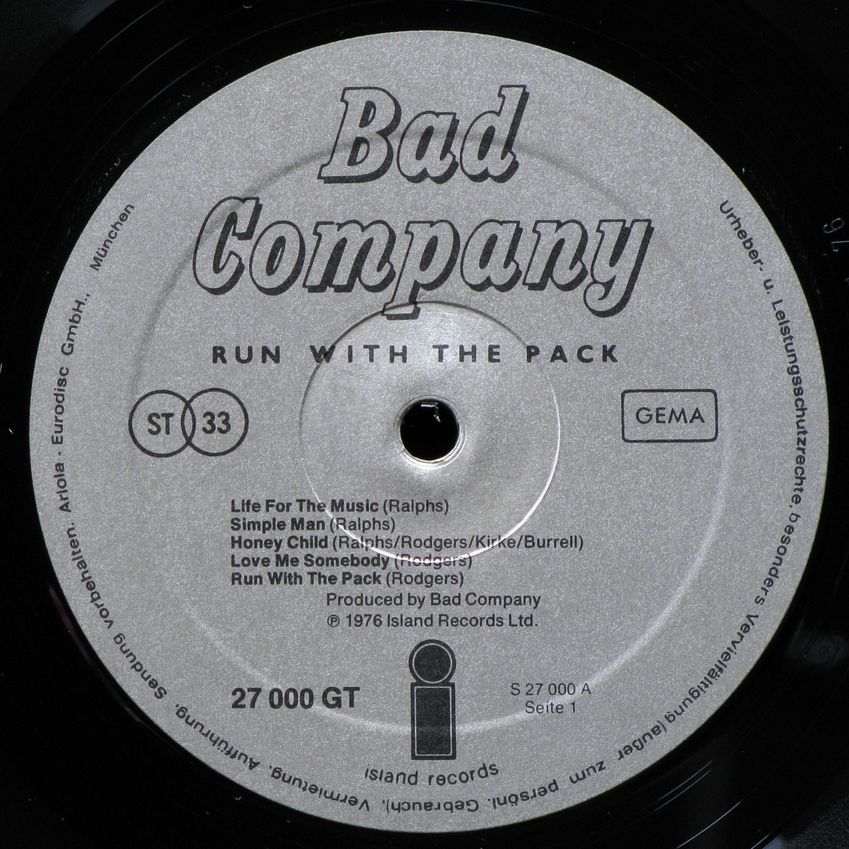 LP Bad Company — Run With The Pack фото 2