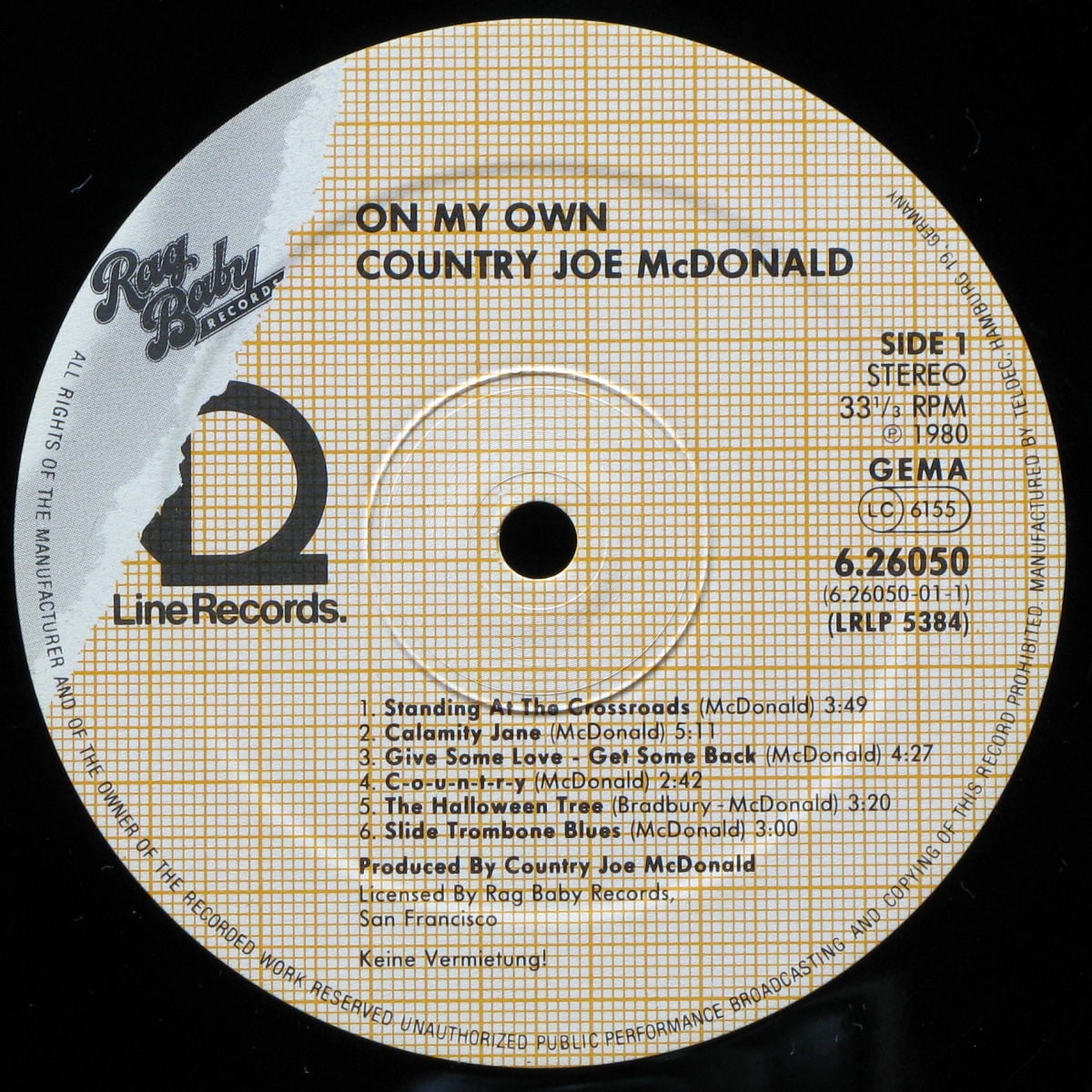 LP Country Joe McDonald — On My Own фото 2
