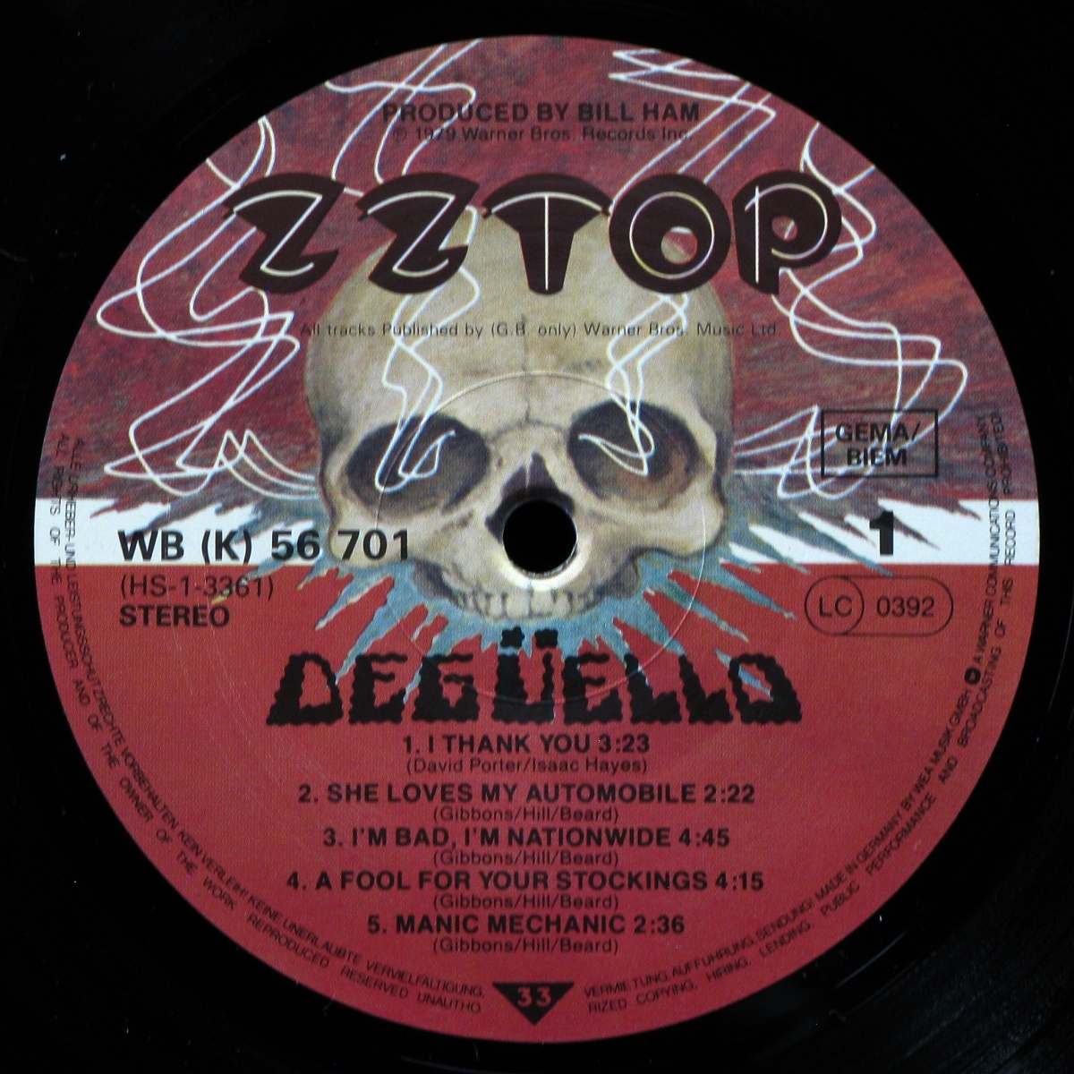 LP ZZ Top — Deguello фото 2