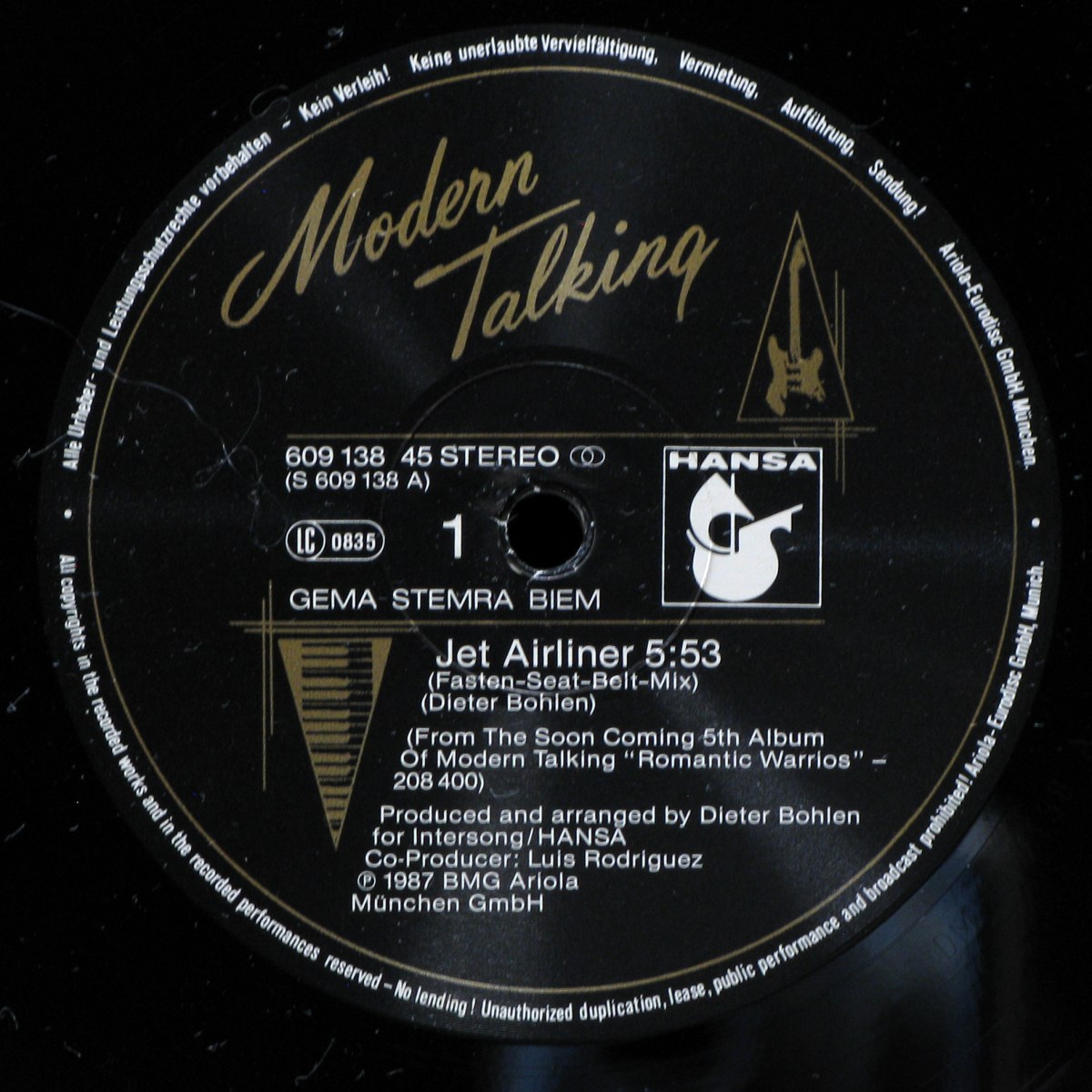 LP Modern Talking — Jet Airliner (Fasten-Seat-Belt-Mix) (maxi) фото 2