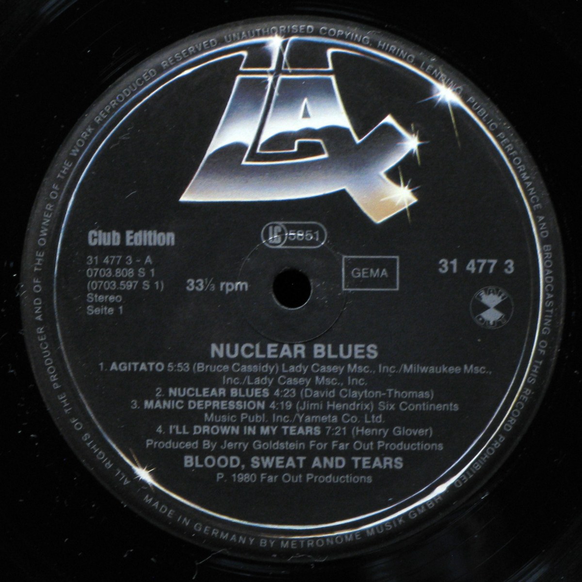 LP Blood, Sweat & Tears — Nuclear Blues (club edition) фото 2