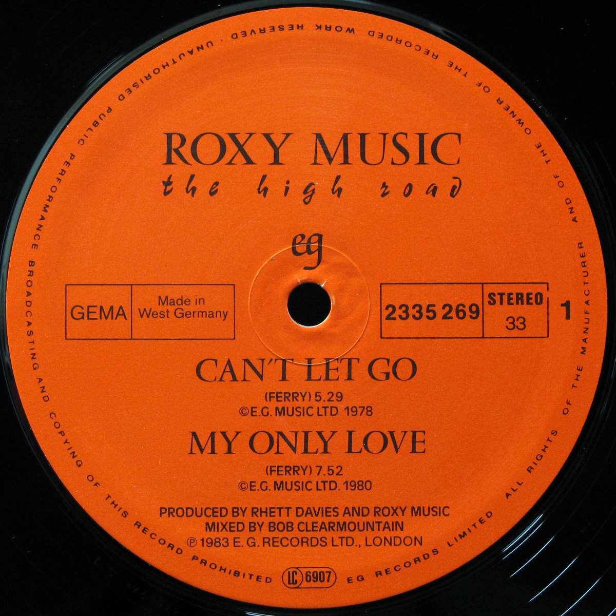 LP Roxy Music — High Road фото 2