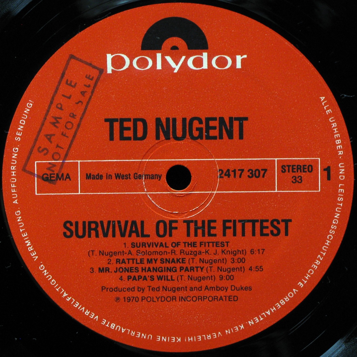 LP Ted Nugent — Survival Of The Fittest - Live фото 2