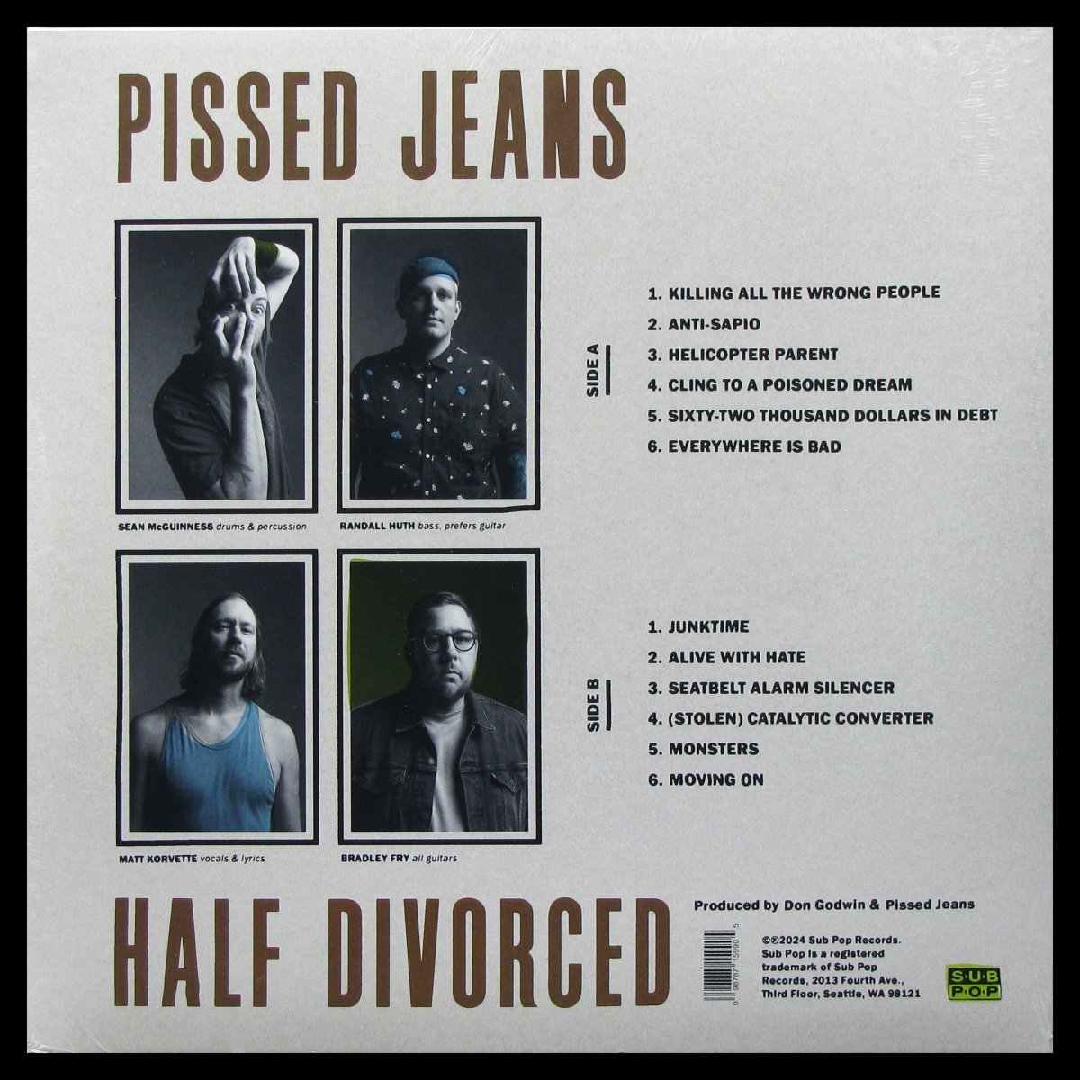 LP Pissed Jeans — Half Divorced (coloured vinyl) фото 2