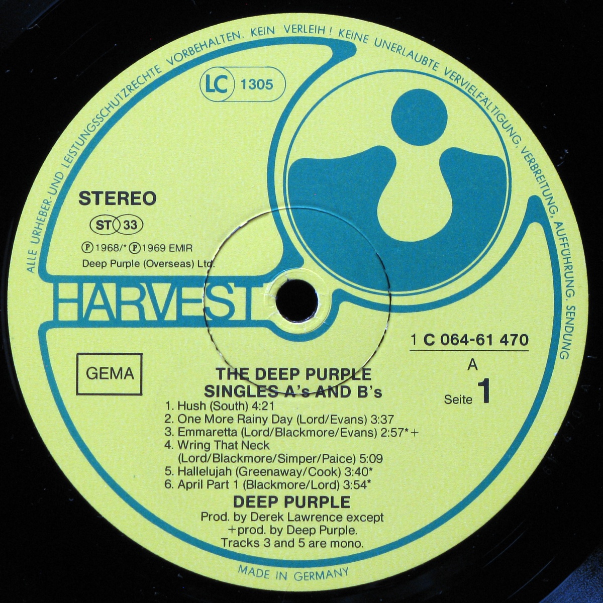 LP Deep Purple — Deep Purple Singles A's & B's фото 2