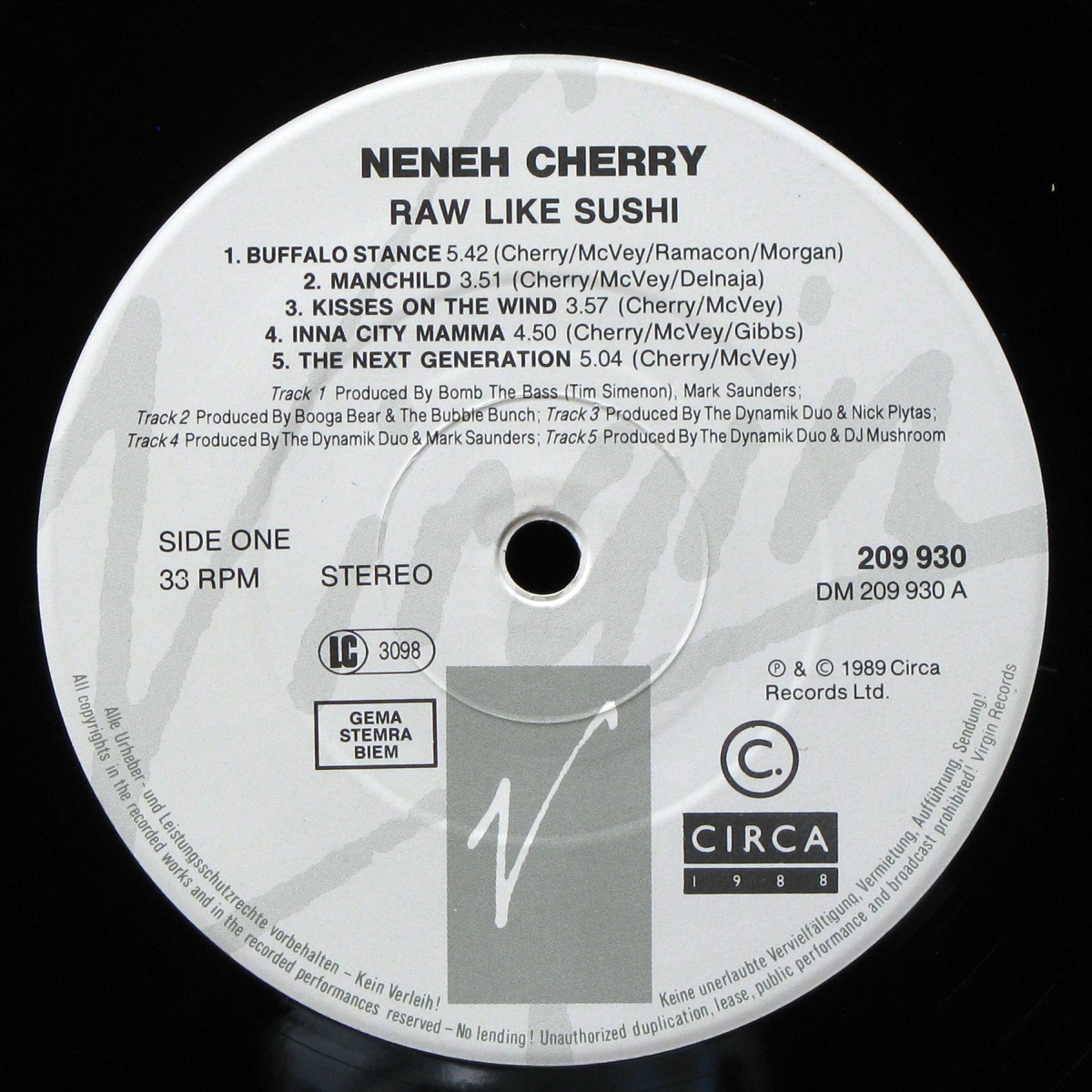 LP Neneh Cherry — Raw Like Sushi фото 2