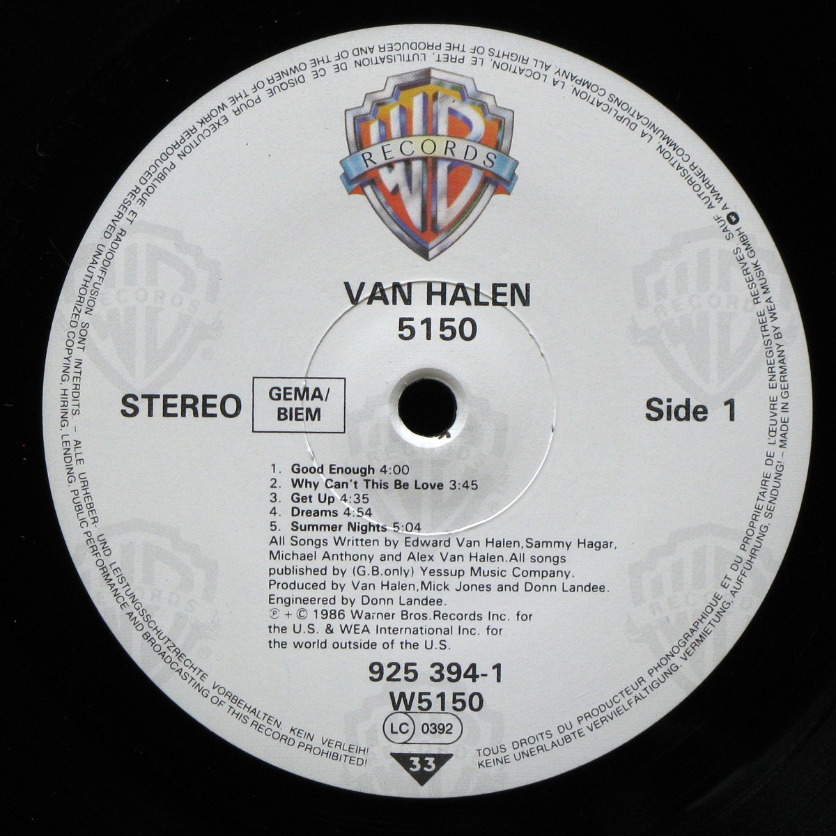 LP Van Halen — 5150 фото 3