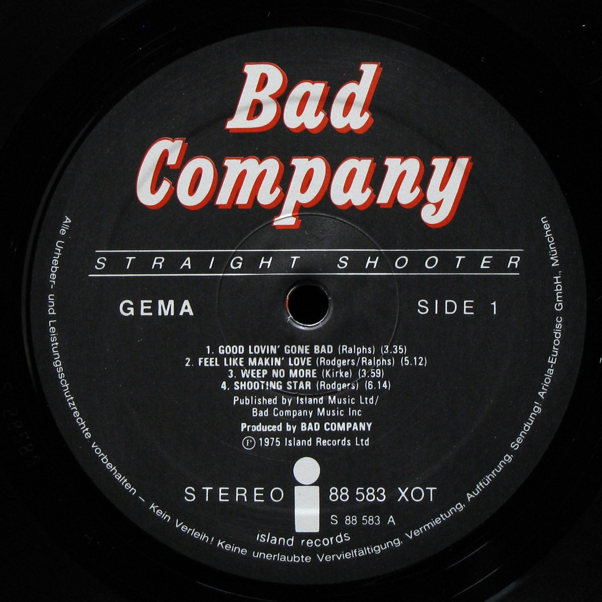LP Bad Company — Straight Shooter фото 2