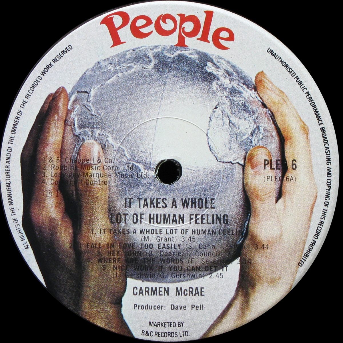 LP Carmen McRae — It Takes A Whole Lot Of Human Feeling фото 2
