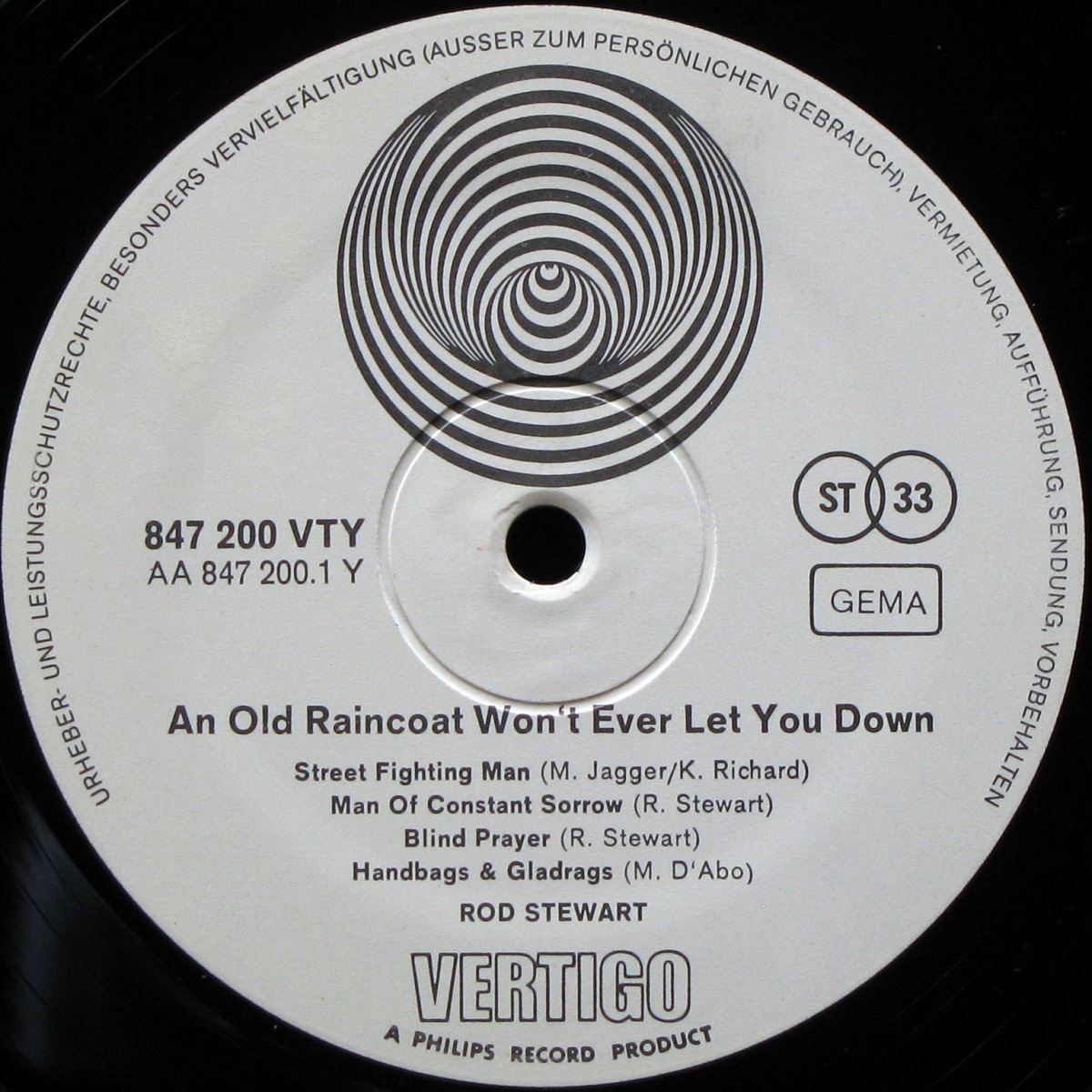 LP Rod Stewart — An Old Raincoat Won't Ever Let You Down фото 3