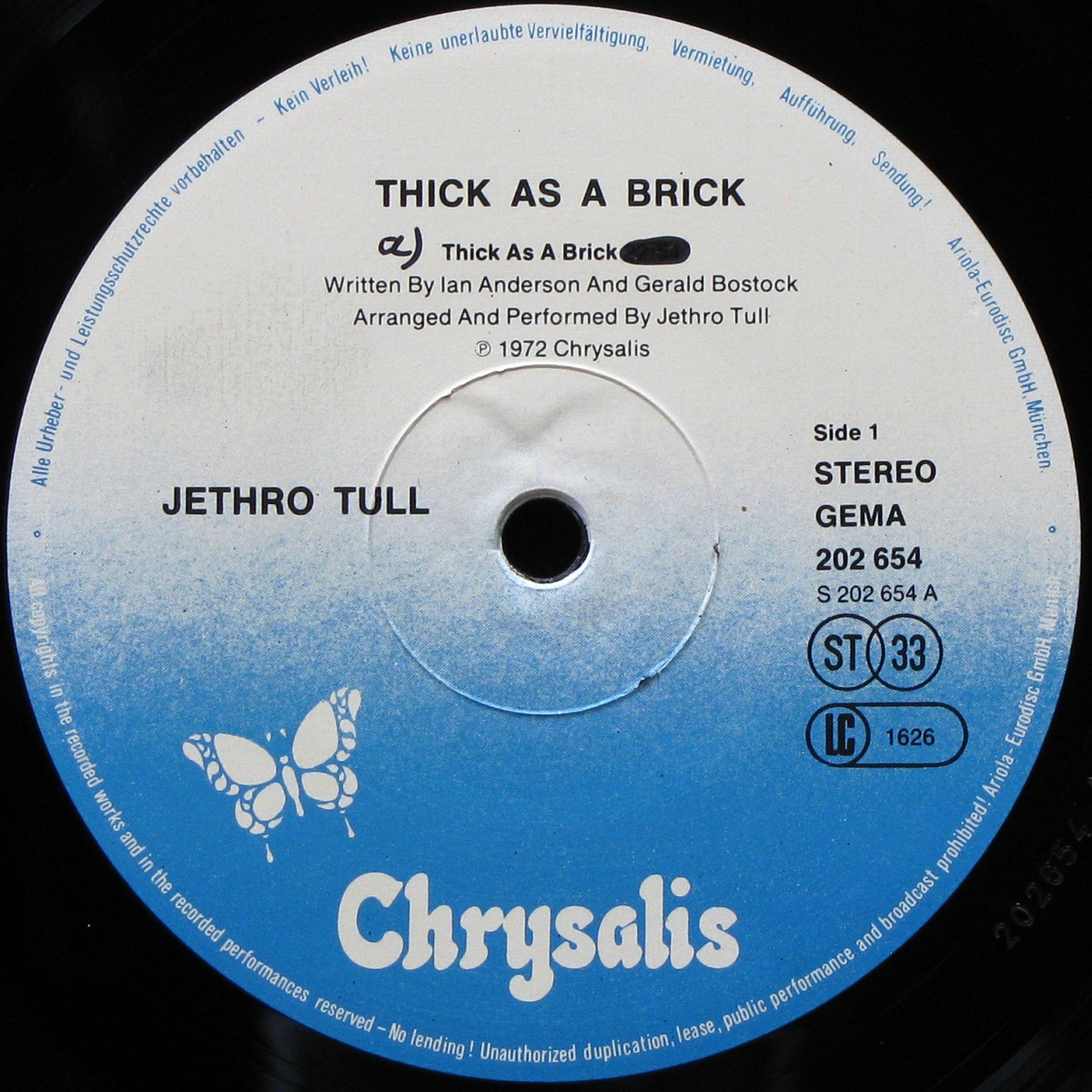 LP Jethro Tull — Thick As A Brick фото 3