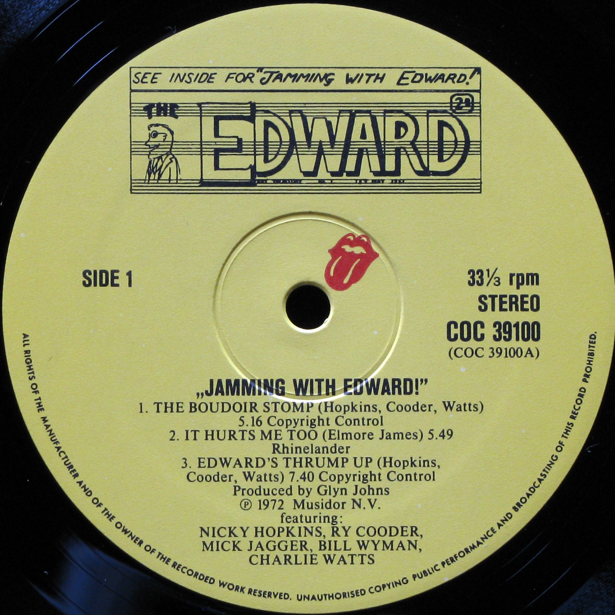 LP Nicky Hopkins, Ry Cooder, Mick Jagger, Charlie Watts — Jamming With Edward! фото 2