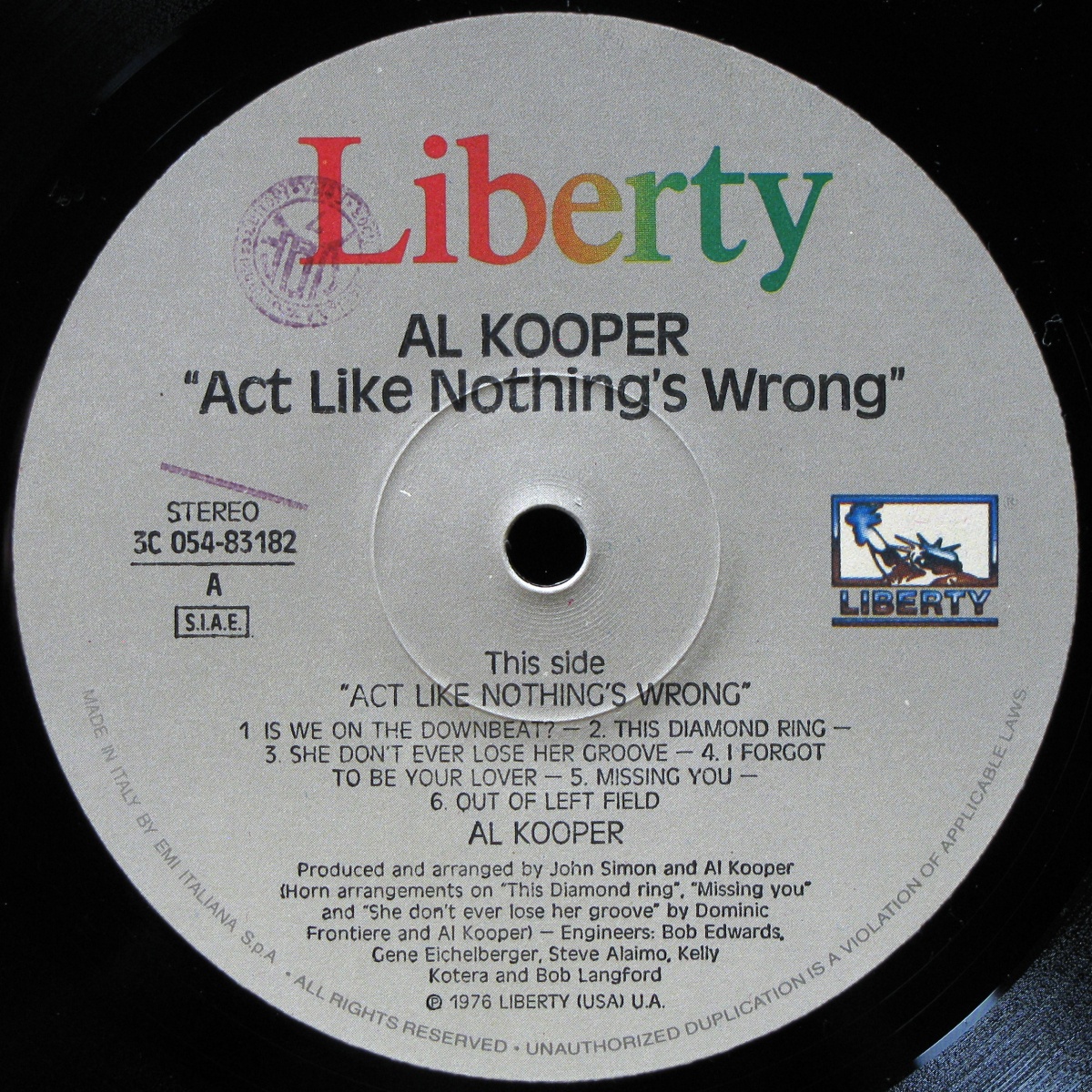 LP Al Kooper — Act Like Nothing's Wrong фото 2