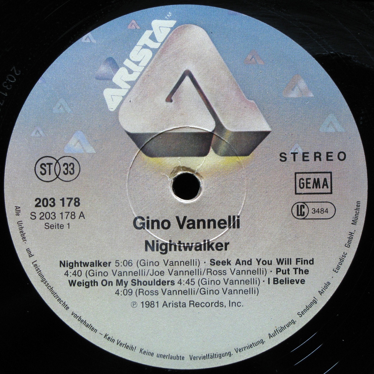 LP Gino Vannelli — Nightwalker фото 2