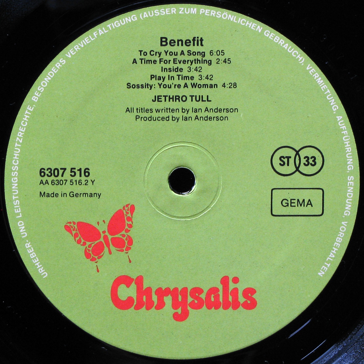 LP Jethro Tull — Benefit фото 3