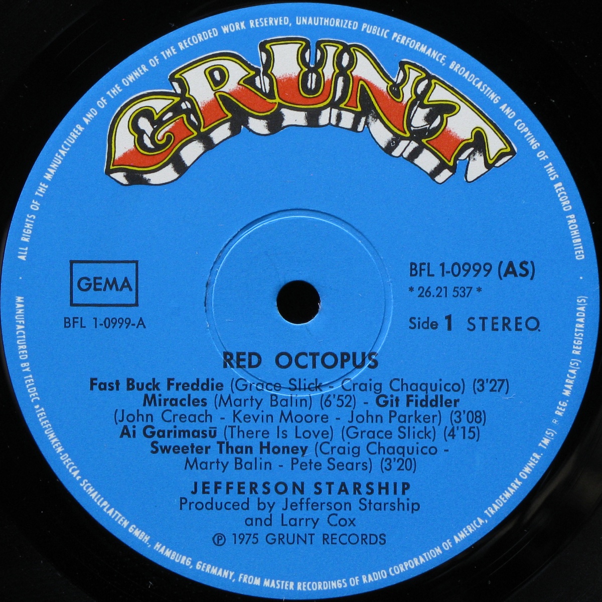 LP Jefferson Starship — Red Octopus фото 2