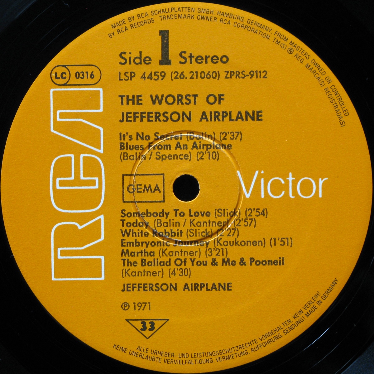 LP Jefferson Airplane — Worst Of Jefferson Airplane фото 2