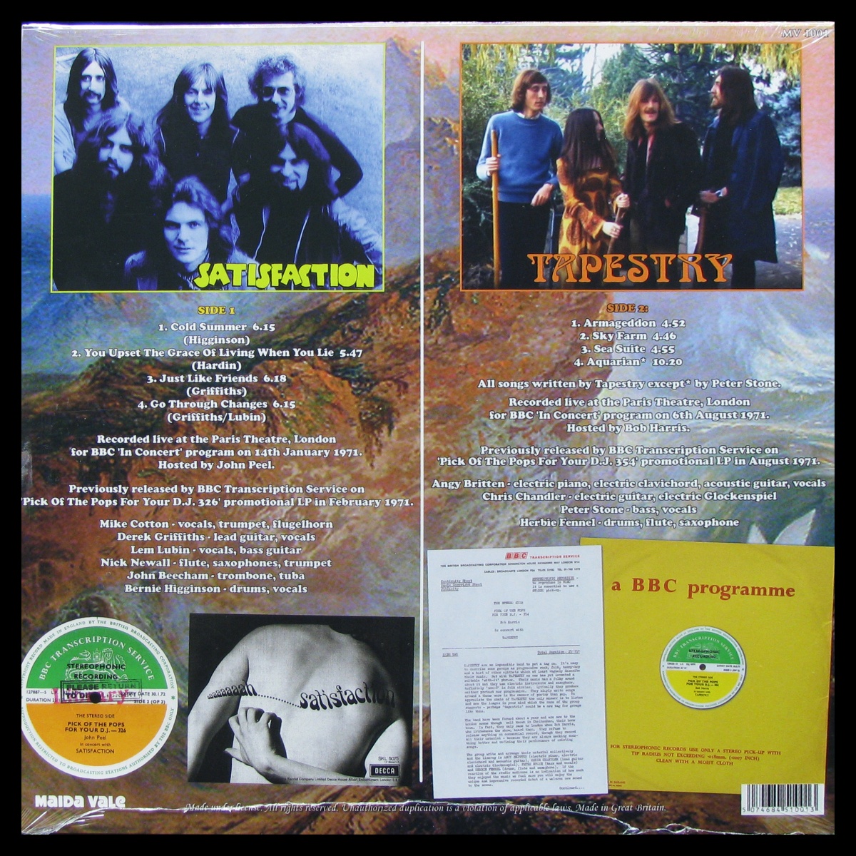 LP Satisfaction \ Tapestry — BBC Live In Concert 1971 фото 2