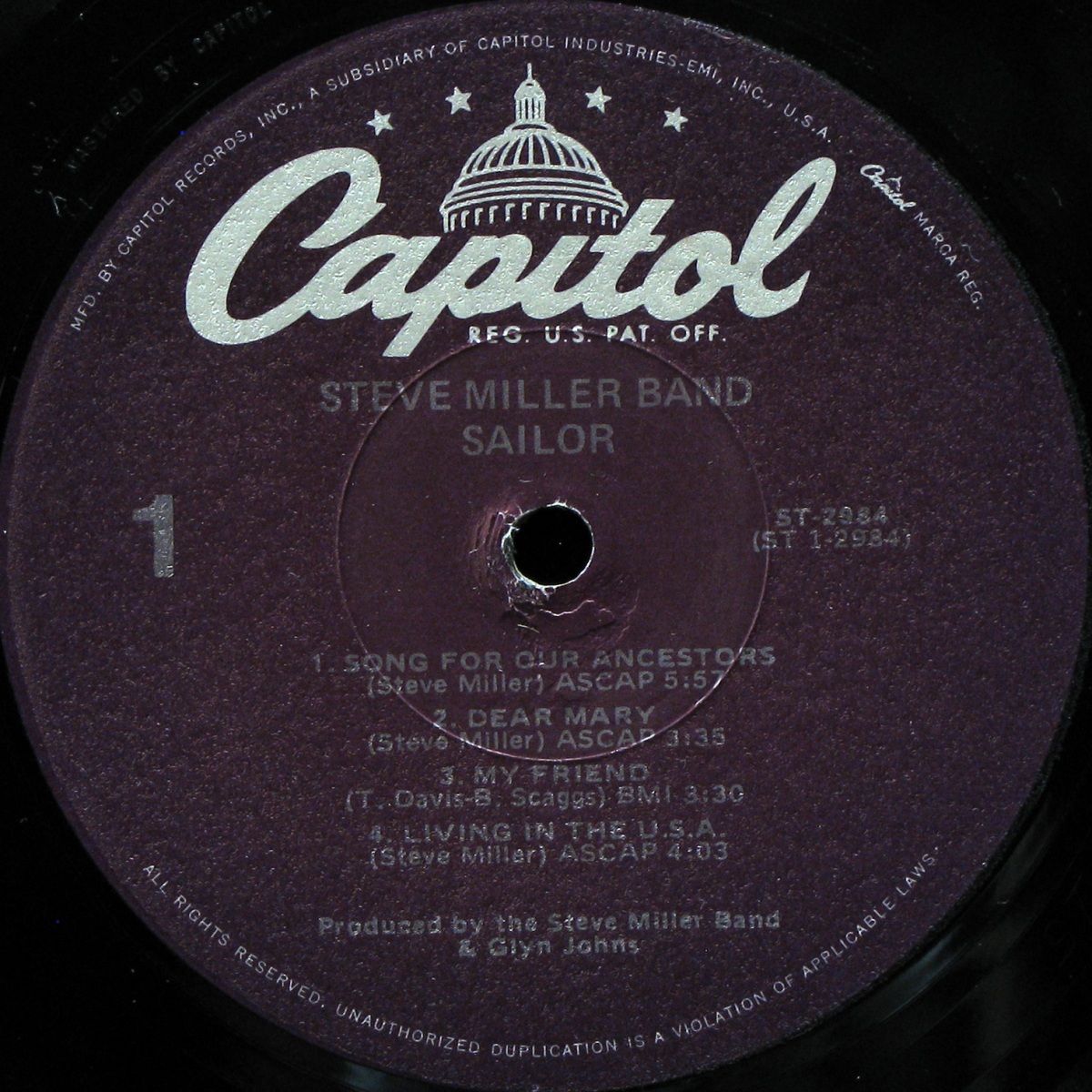 LP Steve Miller Band — Sailor фото 2