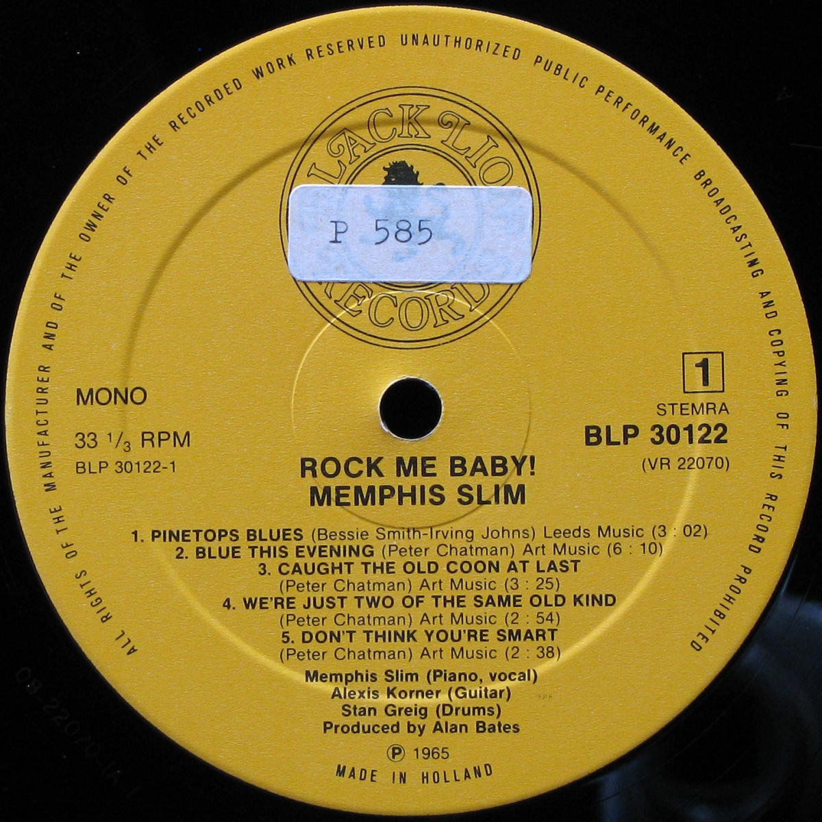 LP Memphis Slim / Alexis Korner — Rock Me Baby! (mono) фото 2