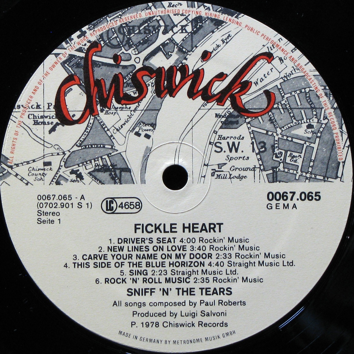 LP Sniff 'N' The Tears — Fickle Heart фото 2