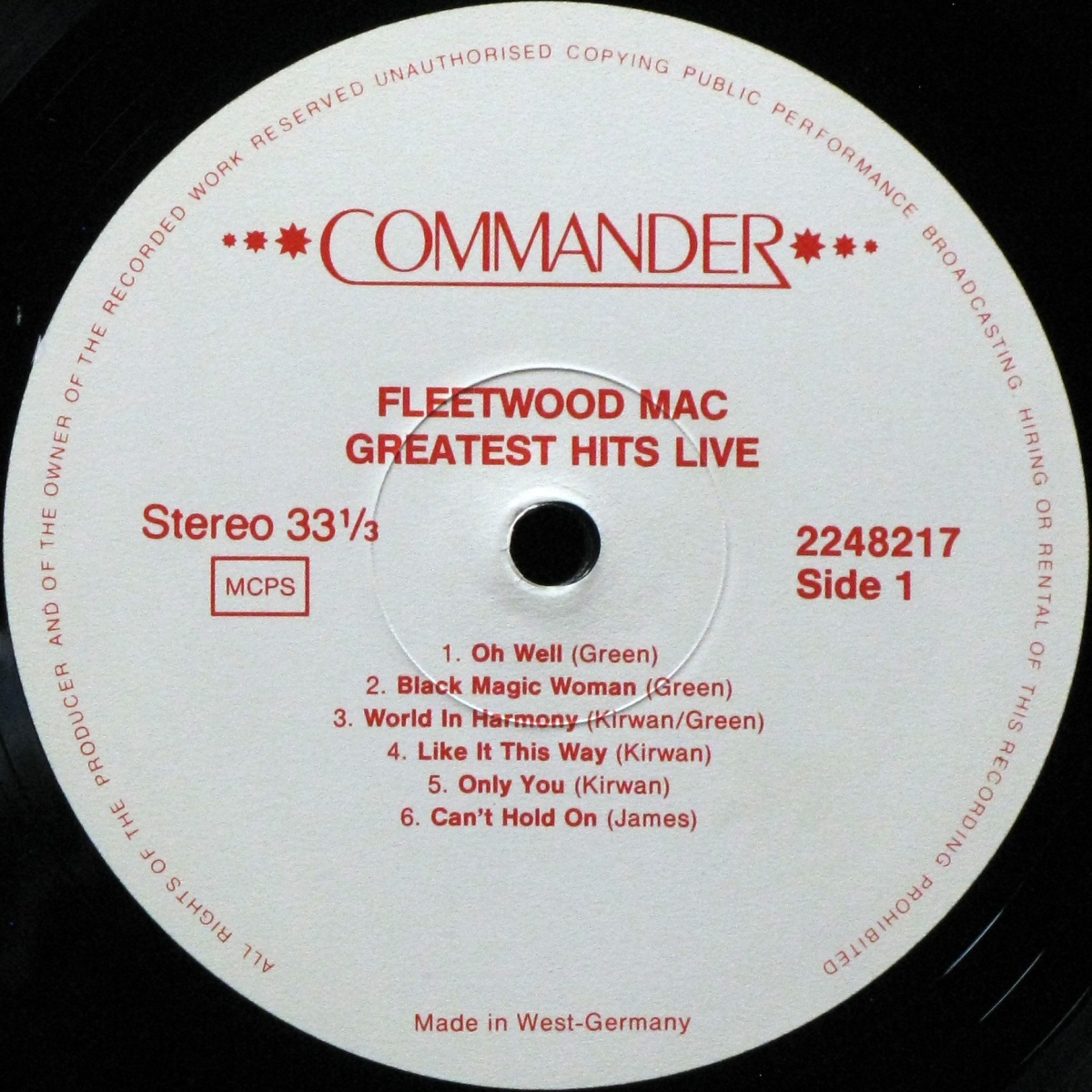 LP Fleetwood Mac — Greatest Hits Live фото 3
