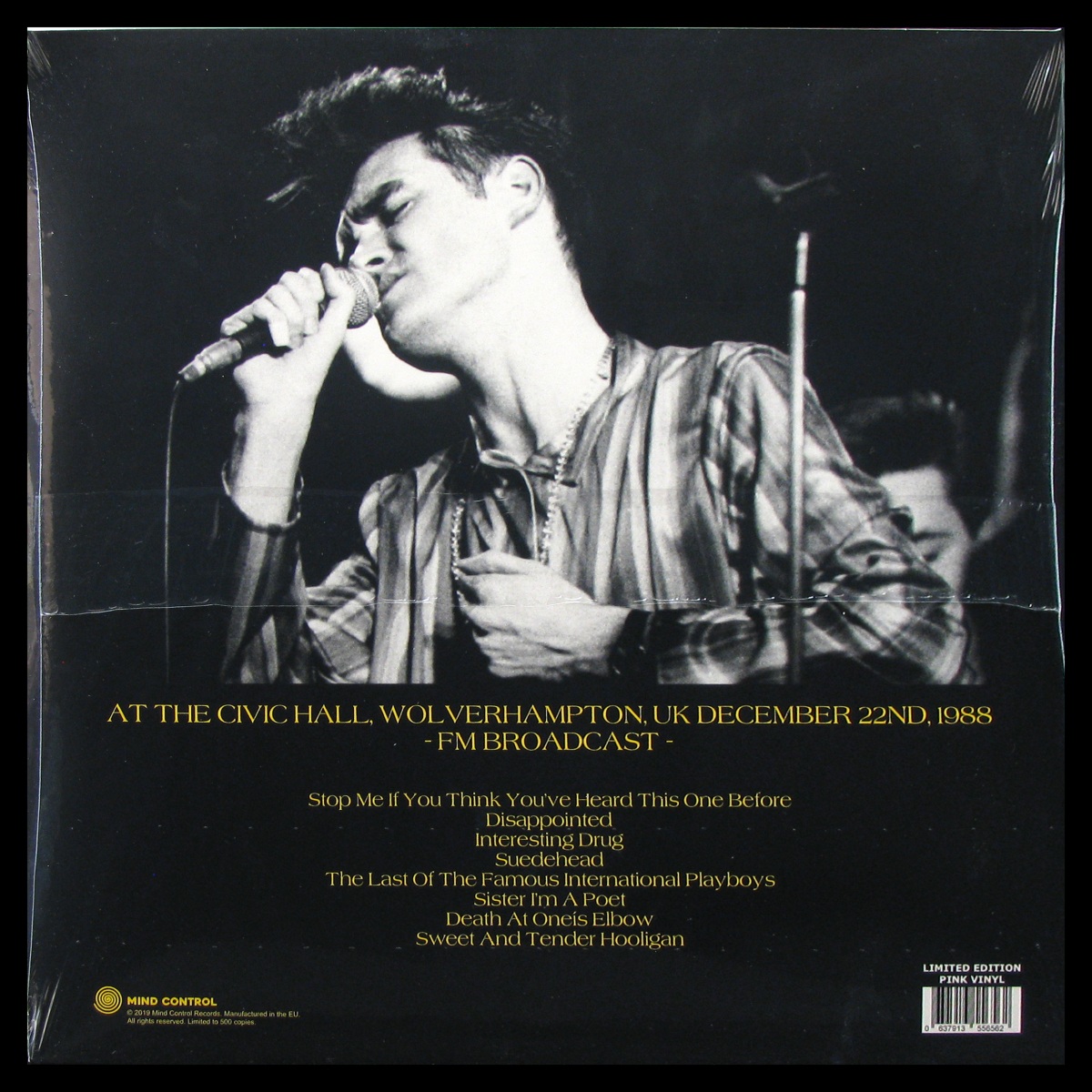 LP Morrissey — At The Civic Hall, Wolverhampton, UK (December 22nd, 1988) (coloured vinyl) фото 2