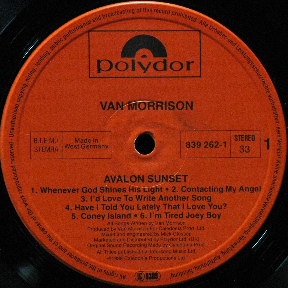 LP Van Morrison — Avalon Sunset фото 3