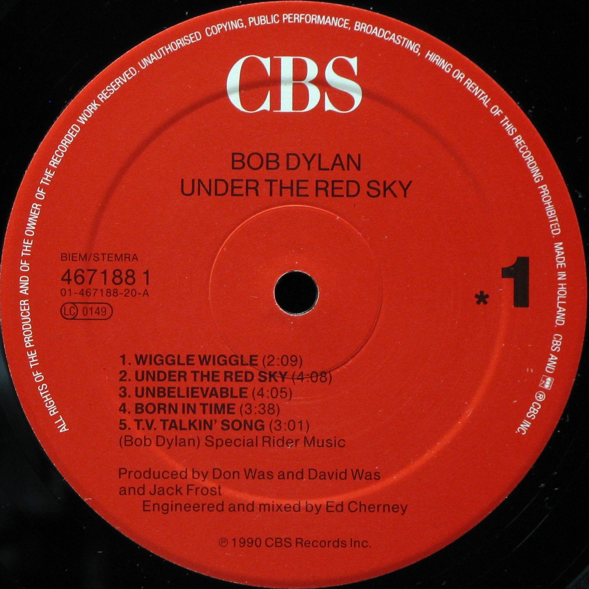 LP Bob Dylan — Under The Red Sky фото 3