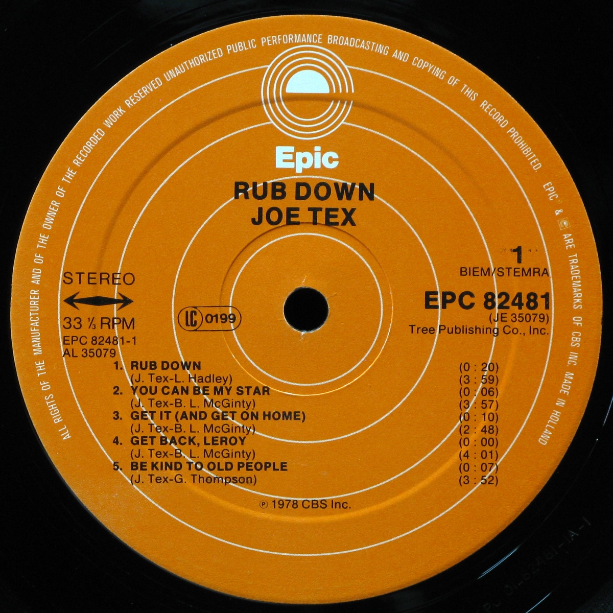 LP Joe Tex — Rub Down фото 2