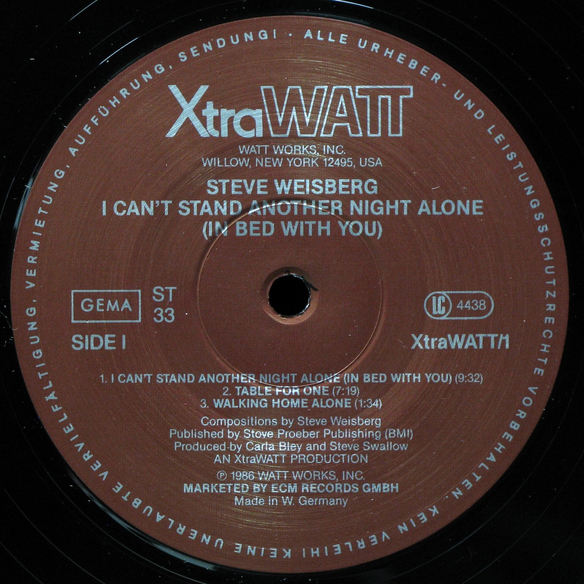 LP Steve Weisberg — I Can't Stand Another Night Alone (In Bed With You) фото 2