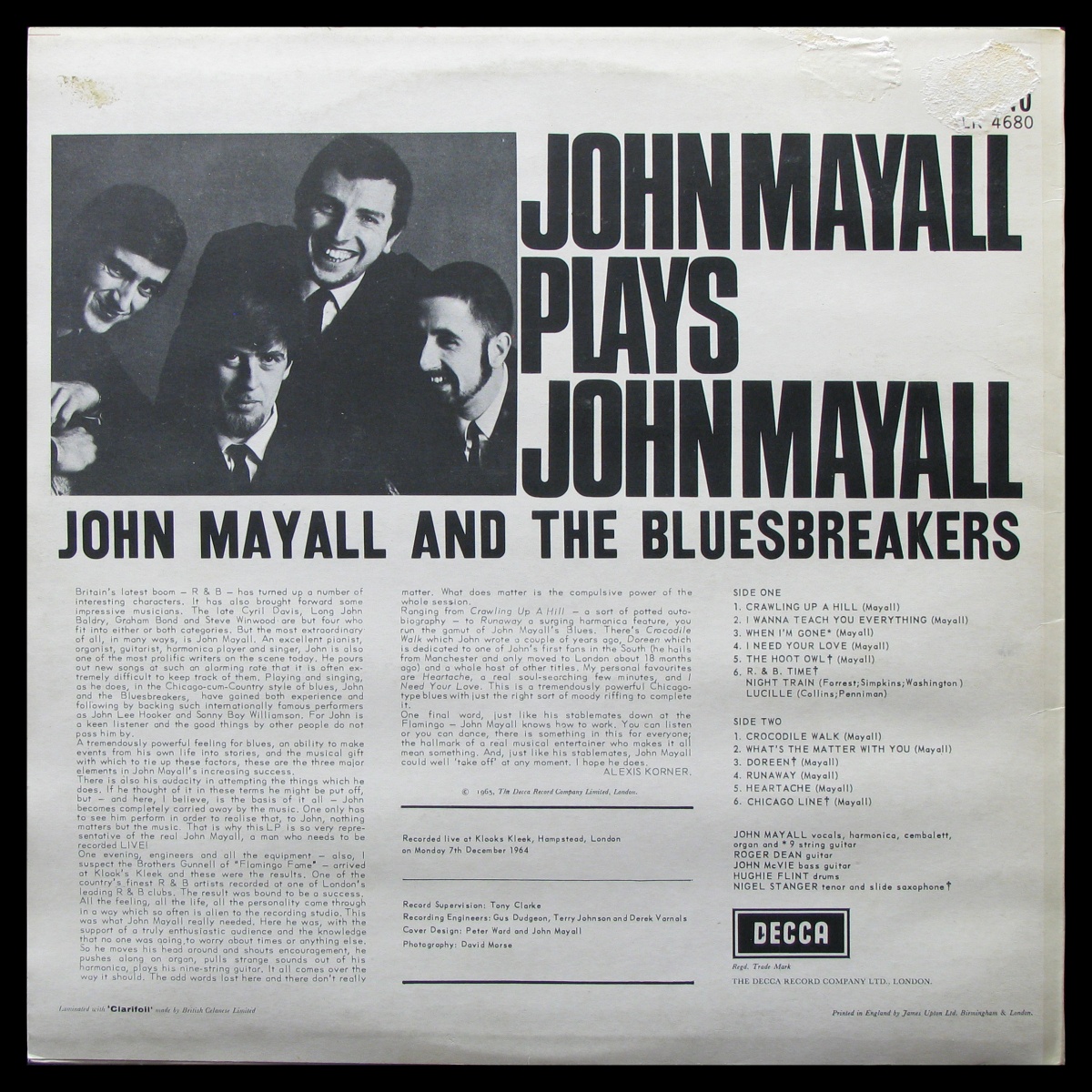 LP John Mayall — John Mayall Plays John Mayall (mono) фото 2