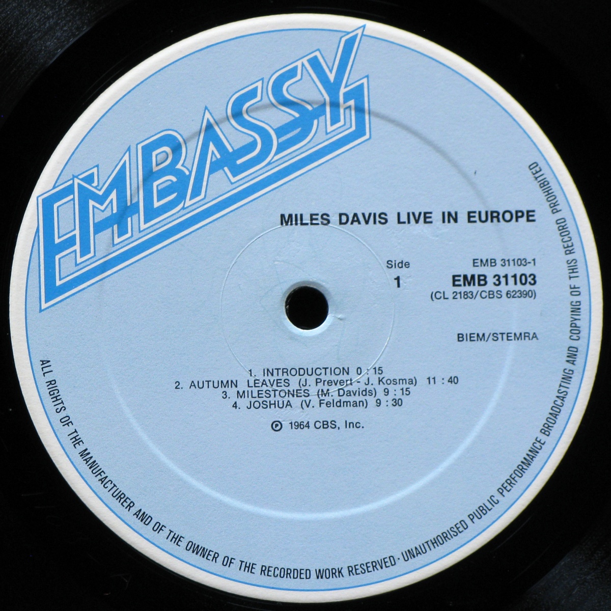 LP Miles Davis — Live In Europe фото 2