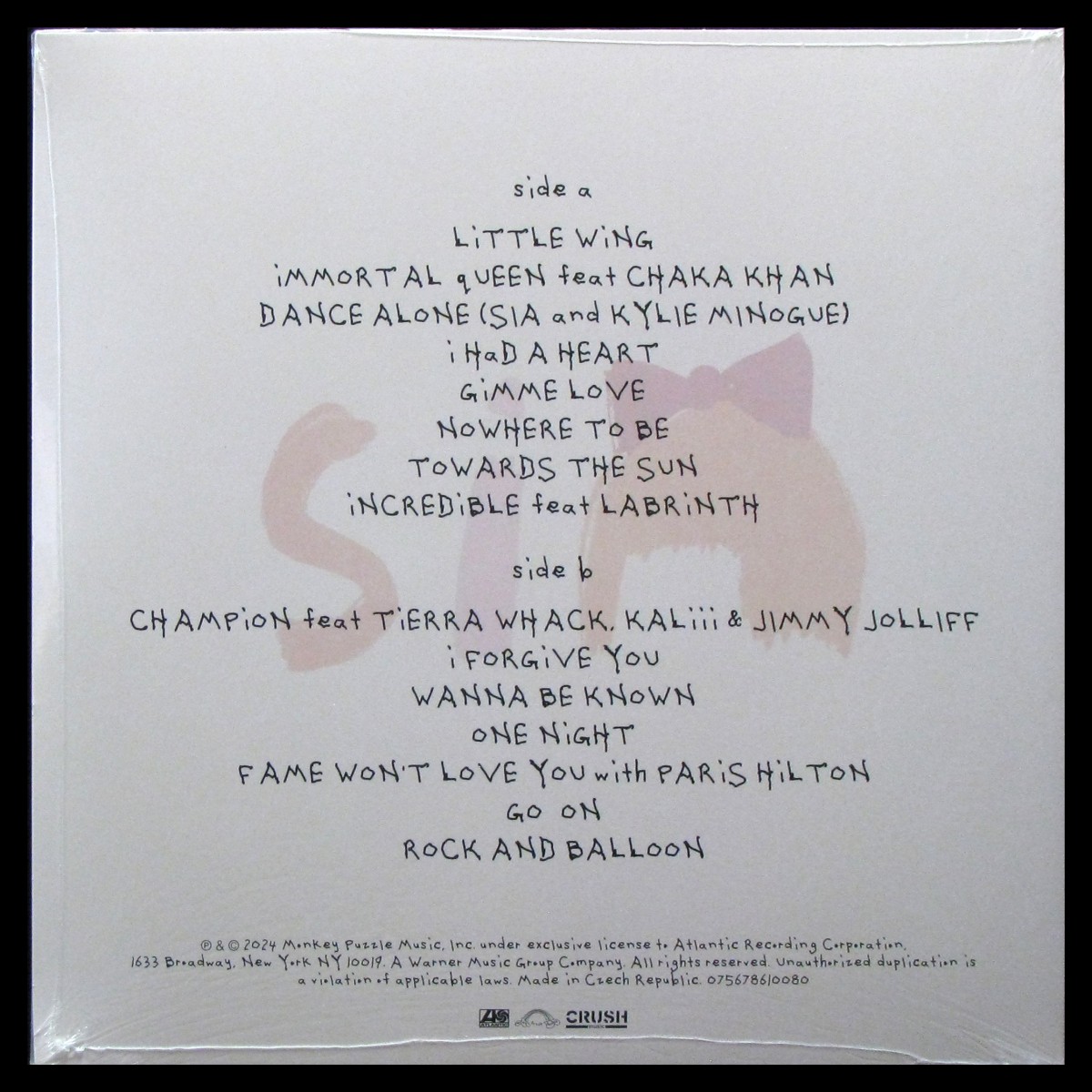 LP Sia — Reasonable Woman (baby pink vinyl) фото 2