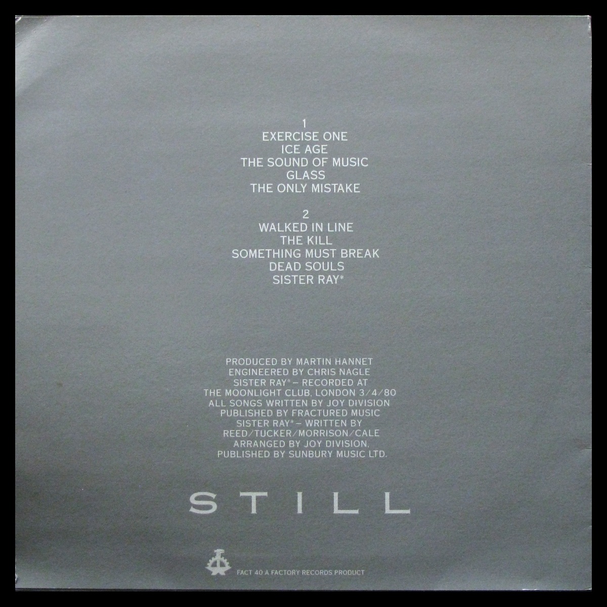 LP Joy Division — Still фото 2