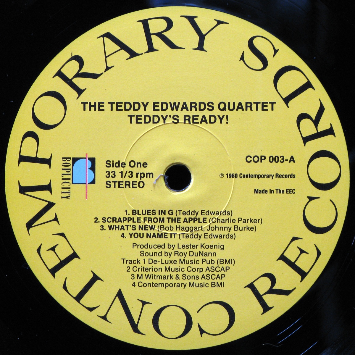 LP Teddy Edwards Quartet — Teddy's Ready фото 2