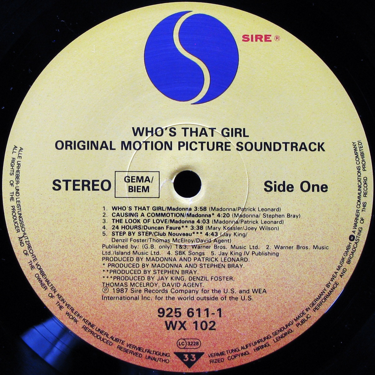 LP Madonna — Who's That Girl (Original Motion Picture Soundtrack) фото 2