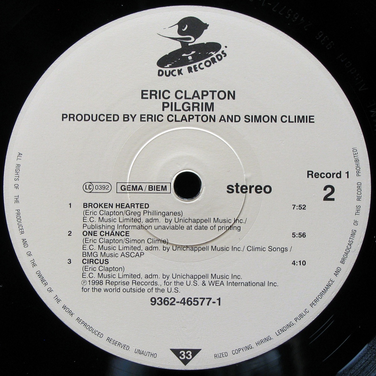 LP Eric Clapton — Pilgrim (2LP) фото 4