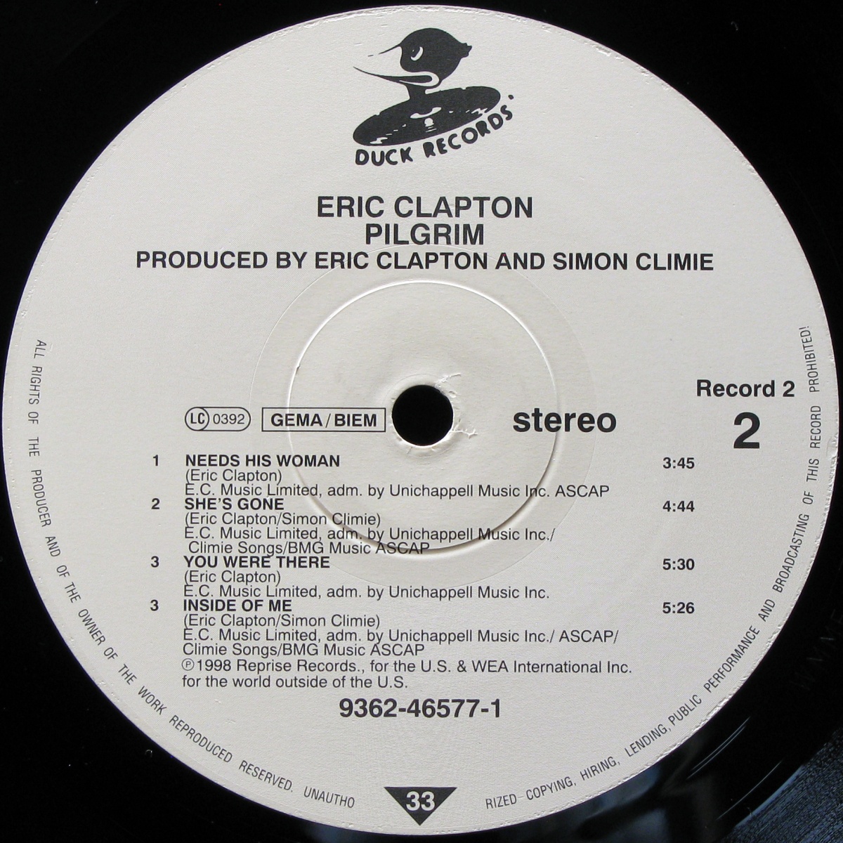 LP Eric Clapton — Pilgrim (2LP) фото 6