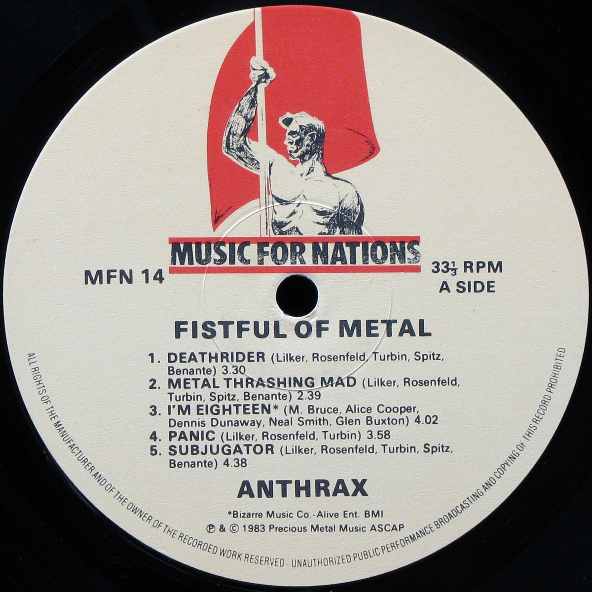 LP Anthrax — Fistful Of Metal фото 3