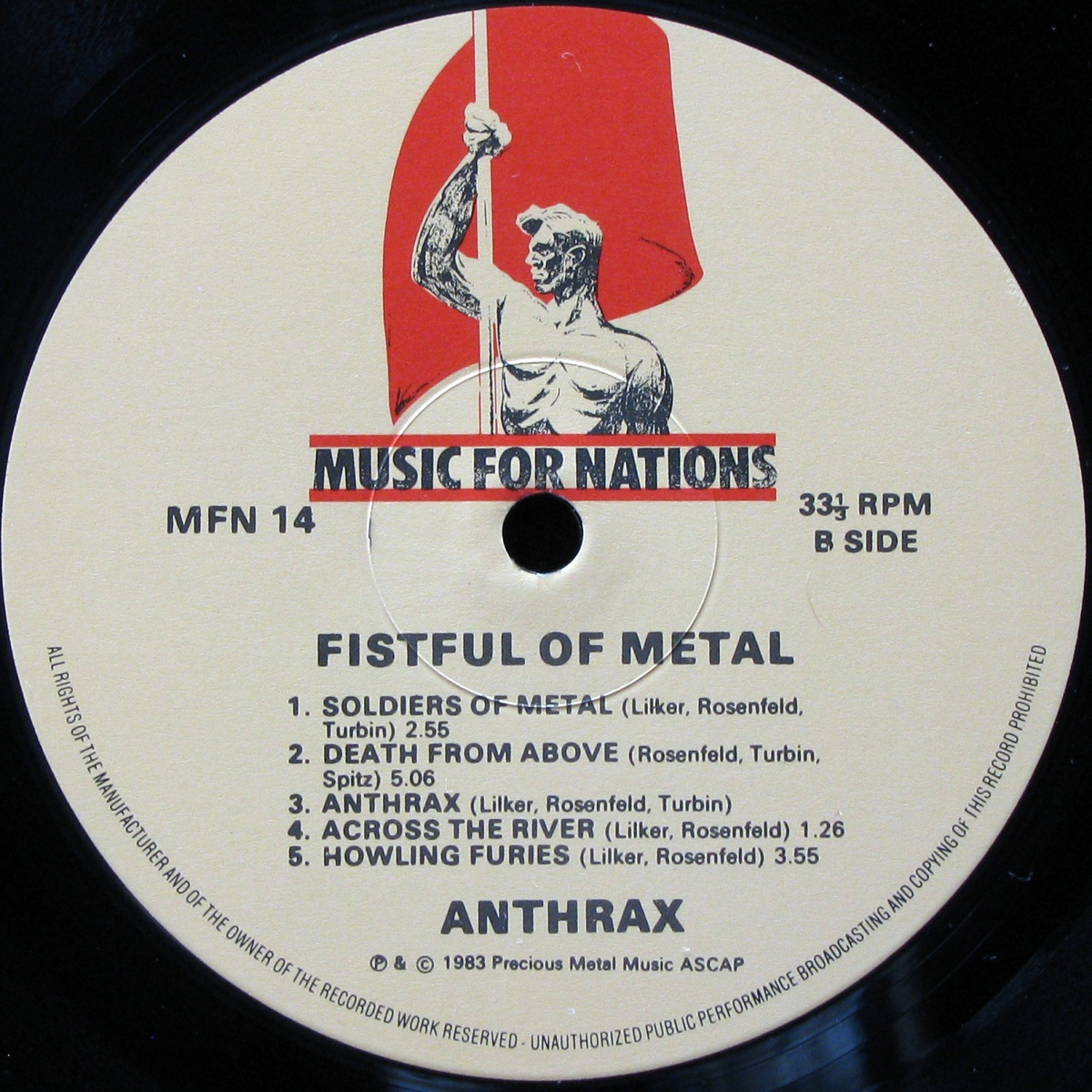 LP Anthrax — Fistful Of Metal фото 4