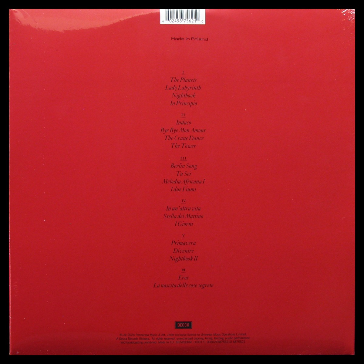 LP Ludovico Einaudi — Royal Albert Hall Concert (3LP, coloured vinyl) фото 2
