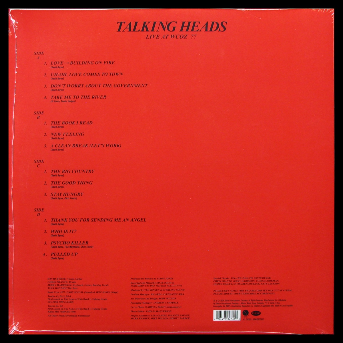 LP Talking Heads — Live At WCOZ 77 (2LP) фото 2