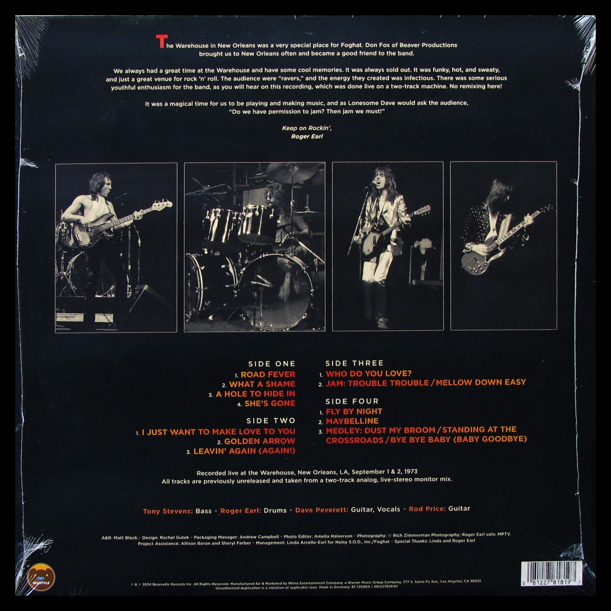 LP Foghat — Permission To Jam - Live In New Orleans 1973 (2LP) фото 2