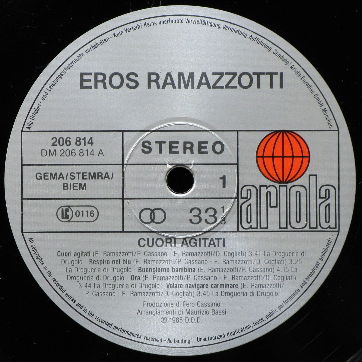 LP Eros Ramazzotti — Cuori Agitati фото 2