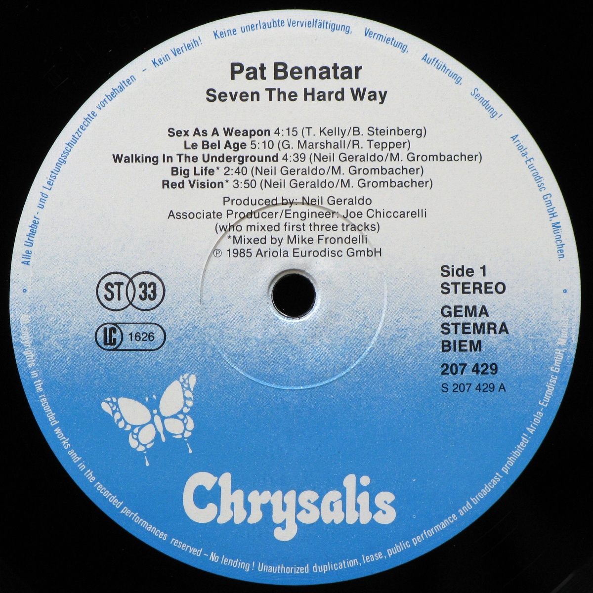 LP Pat Benatar — Seven The Hard Way фото 2