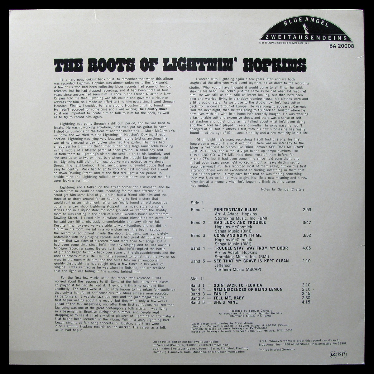 LP Lightnin' Hopkins — Roots Of Lightnin' Hopkins фото 2
