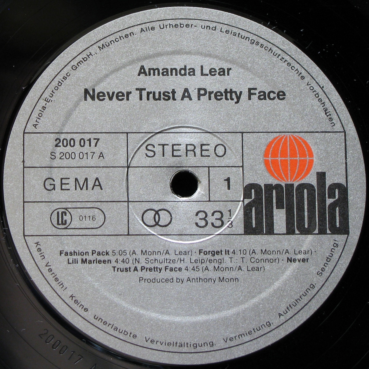 LP Amanda Lear — Never Trust A Pretty Face фото 2