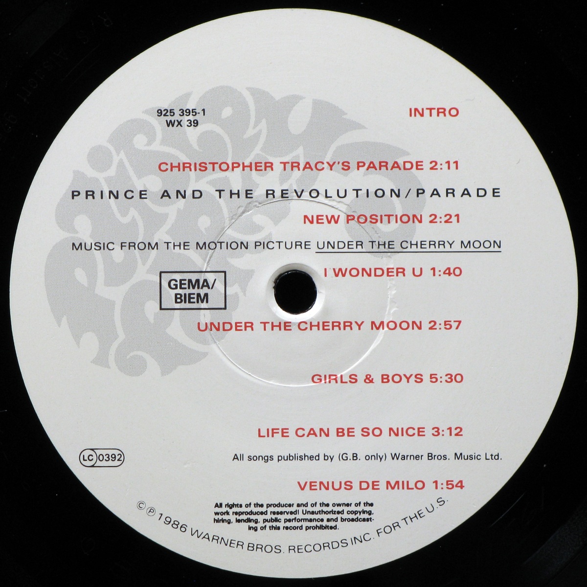 LP Prince And The Revolution — Parade фото 2