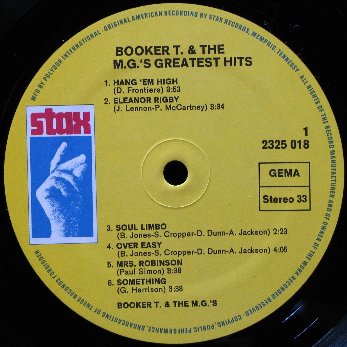 LP Booker T & The MG's — Greatest Hits фото 2